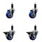 Service Caster 3'' Blue Poly Wheel Swivel 1-1/8'' Expanding Stem Caster Set 2 Brakes, 4PK SCC-EX20S314-PPUB-BLUE-2-PLB-2-118 - alternate 1